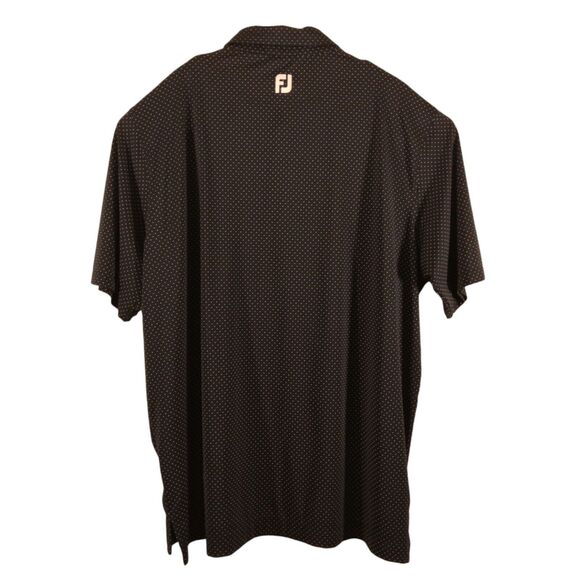 FootJoy FJ golf polo shirt mens 2XL XXL blue polka dot all over performance - Picture 2 of 9